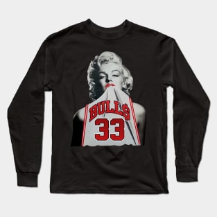 Marilyn Monroe Chicago Scottie Pippen white Long Sleeve T-Shirt